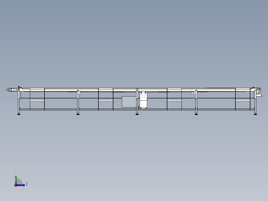 带工作台分餐输送线（sw18可编辑+工程图）左视图