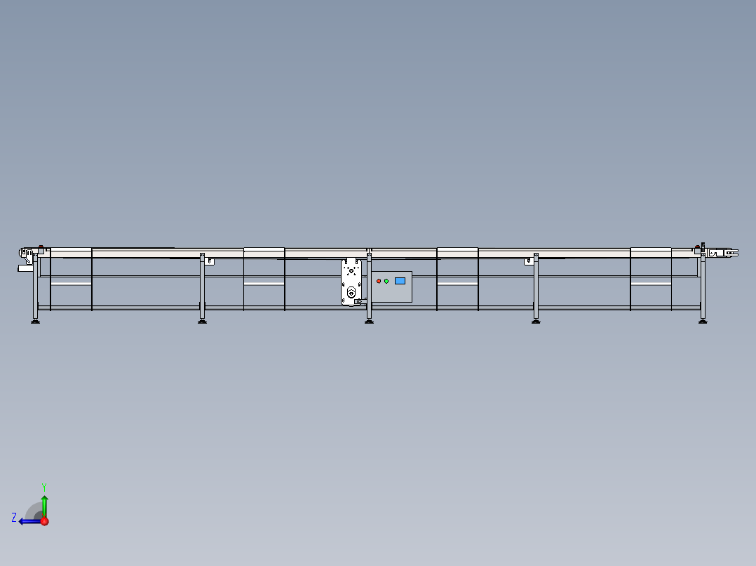 带工作台分餐输送线（sw18可编辑+工程图）右视图
