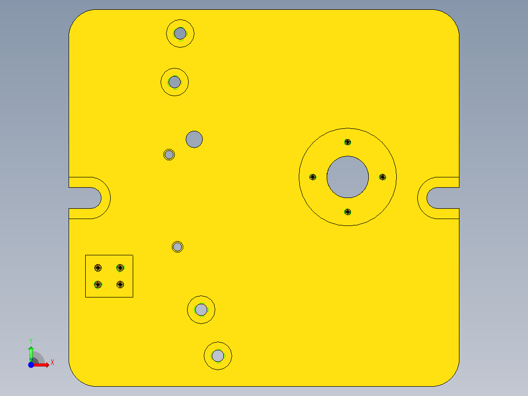 拔叉夹具装配前视图
