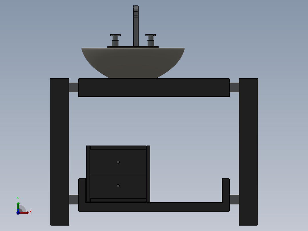solidworks 浴室洗浴槽前视图