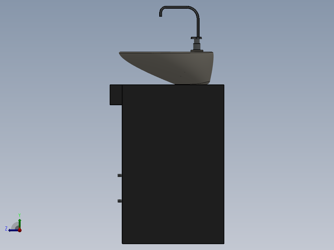 solidworks 浴室洗浴槽右视图