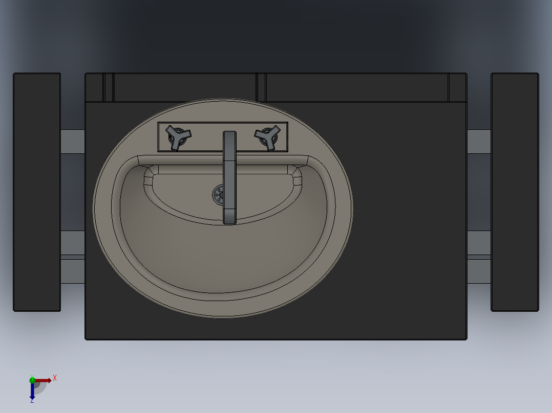 solidworks 浴室洗浴槽俯视图