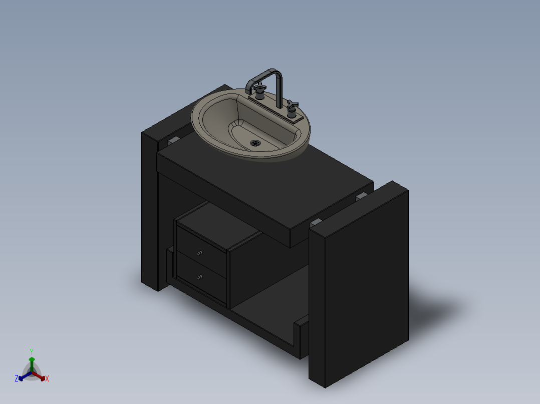 solidworks 浴室洗浴槽正等轴测图