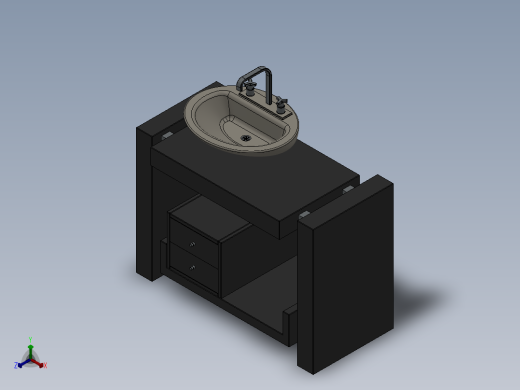 solidworks 浴室洗浴槽正等轴测缩略图