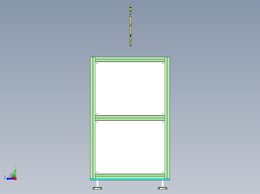 A6_双层非标流水线循环载具输送带升降机右视图