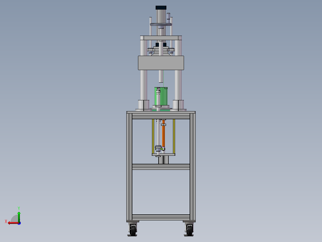 05月-油桶单向阀铜嘴过滤网组装机（sw18可编辑+cad+bom）后视图