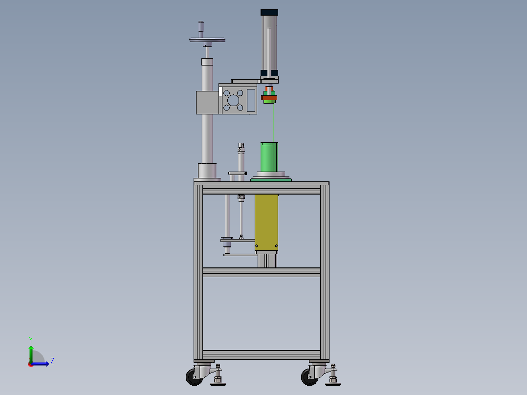 05月-油桶单向阀铜嘴过滤网组装机（sw18可编辑+cad+bom）左视图