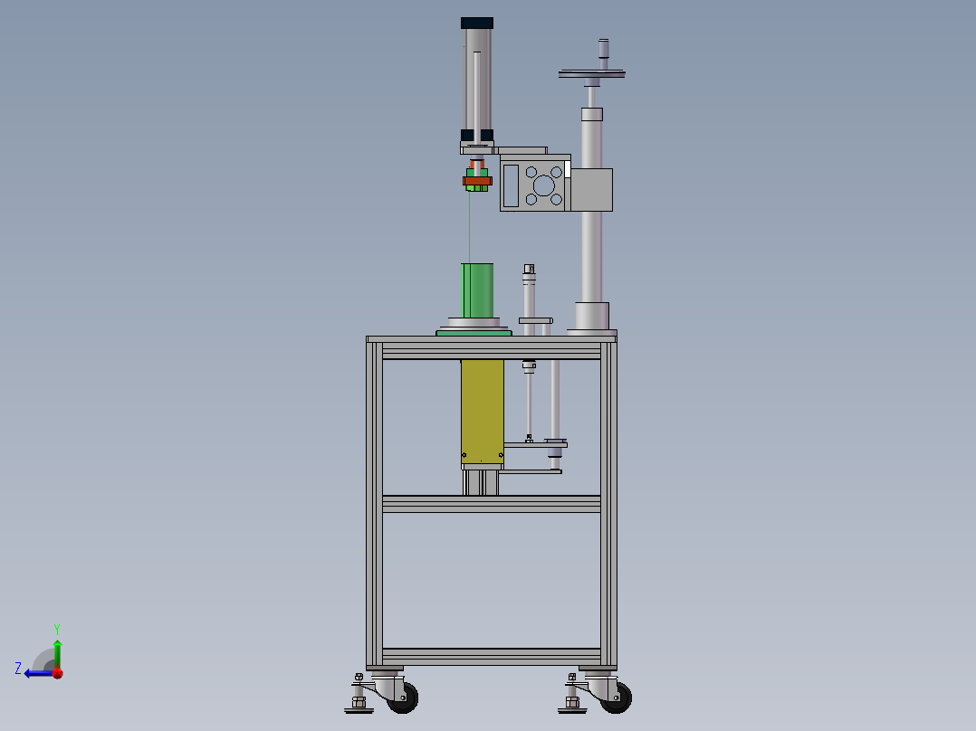05月-油桶单向阀铜嘴过滤网组装机（sw18可编辑+cad+bom）右视图
