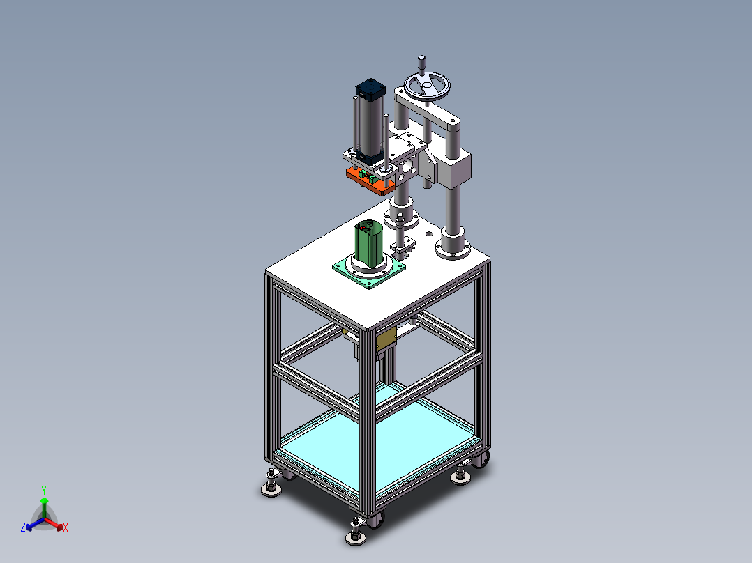 05月-油桶单向阀铜嘴过滤网组装机（sw18可编辑+cad+bom）正等轴测图