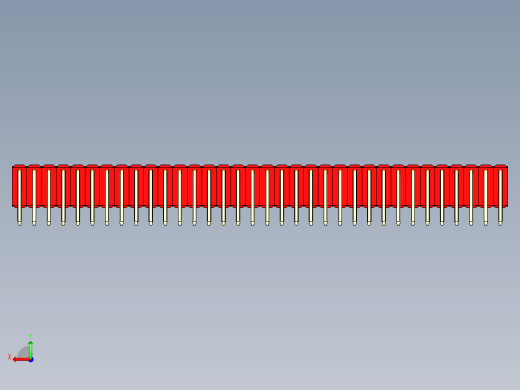 彩色公排针 100mil 2.54mm 系列-DS1022_red_3x34p_100mil_TypeD_rev1.0后视缩略图