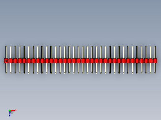 彩色公排针 100mil 2.54mm 系列-DS1022_red_3x34p_100mil_TypeD_rev1.0俯视缩略图