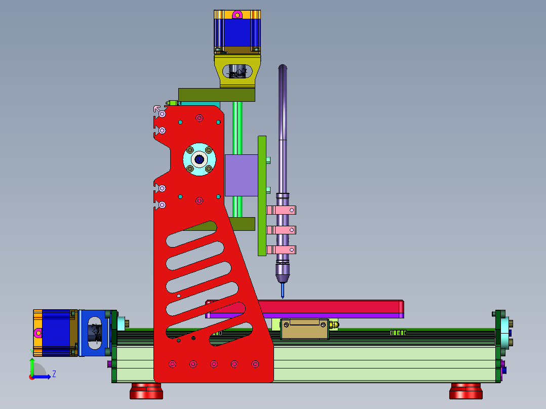 线路板数控冲孔机左视图