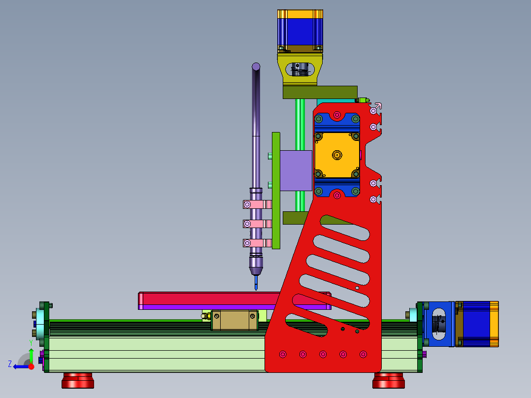 线路板数控冲孔机右视图