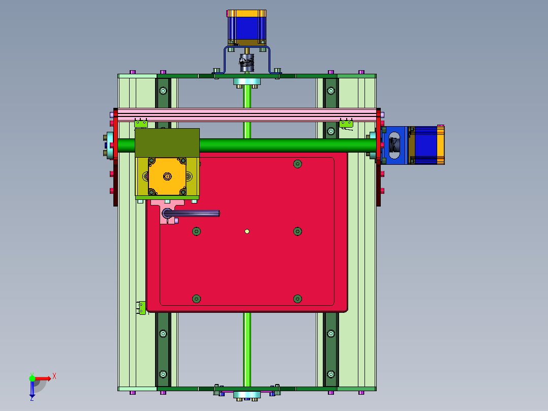 线路板数控冲孔机俯视图