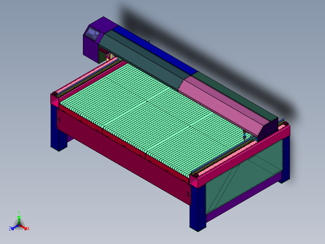 大幅面塑料板亚克力激光切割机主视图