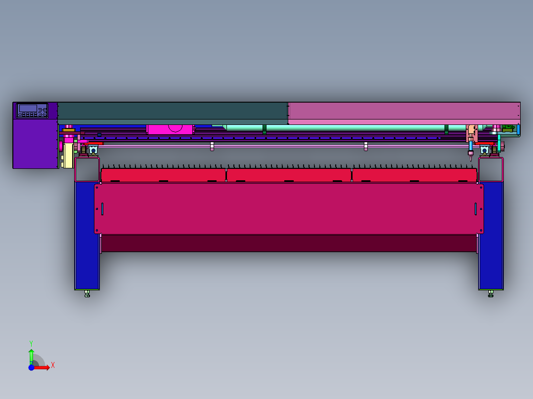 大幅面塑料板亚克力激光切割机前视图
