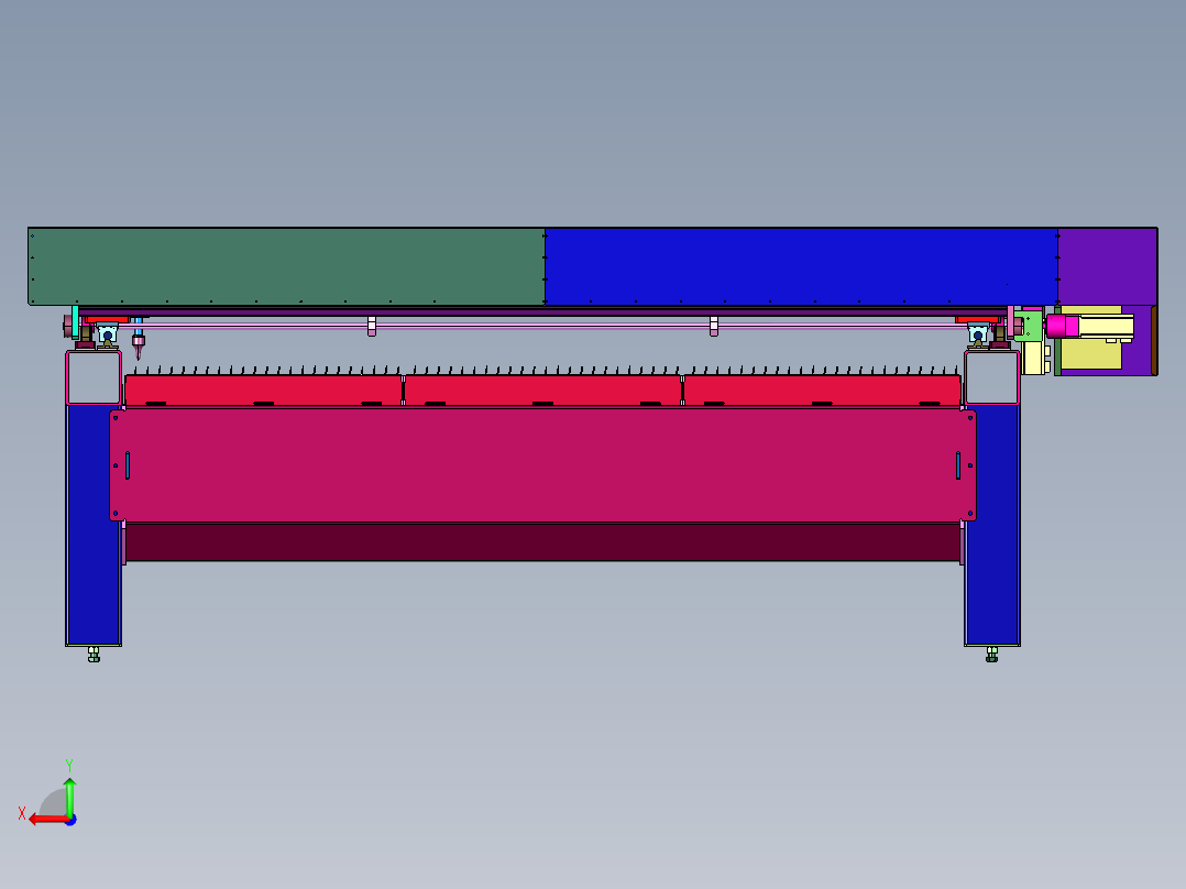 大幅面塑料板亚克力激光切割机后视图