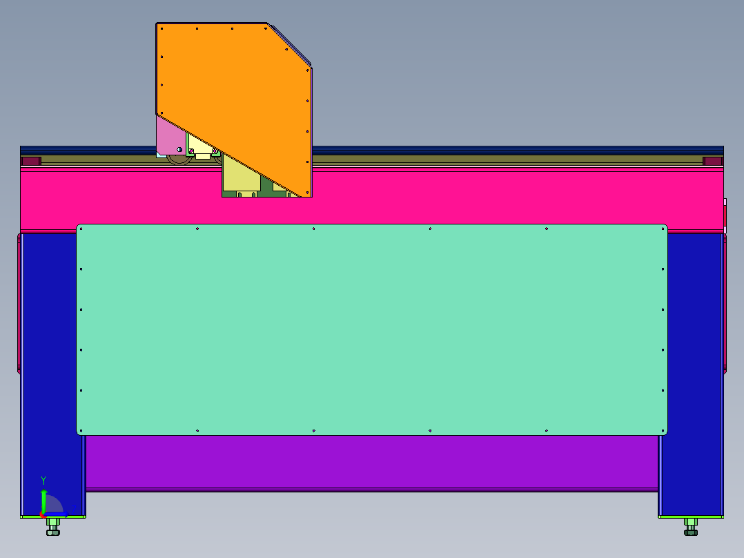 大幅面塑料板亚克力激光切割机左视图