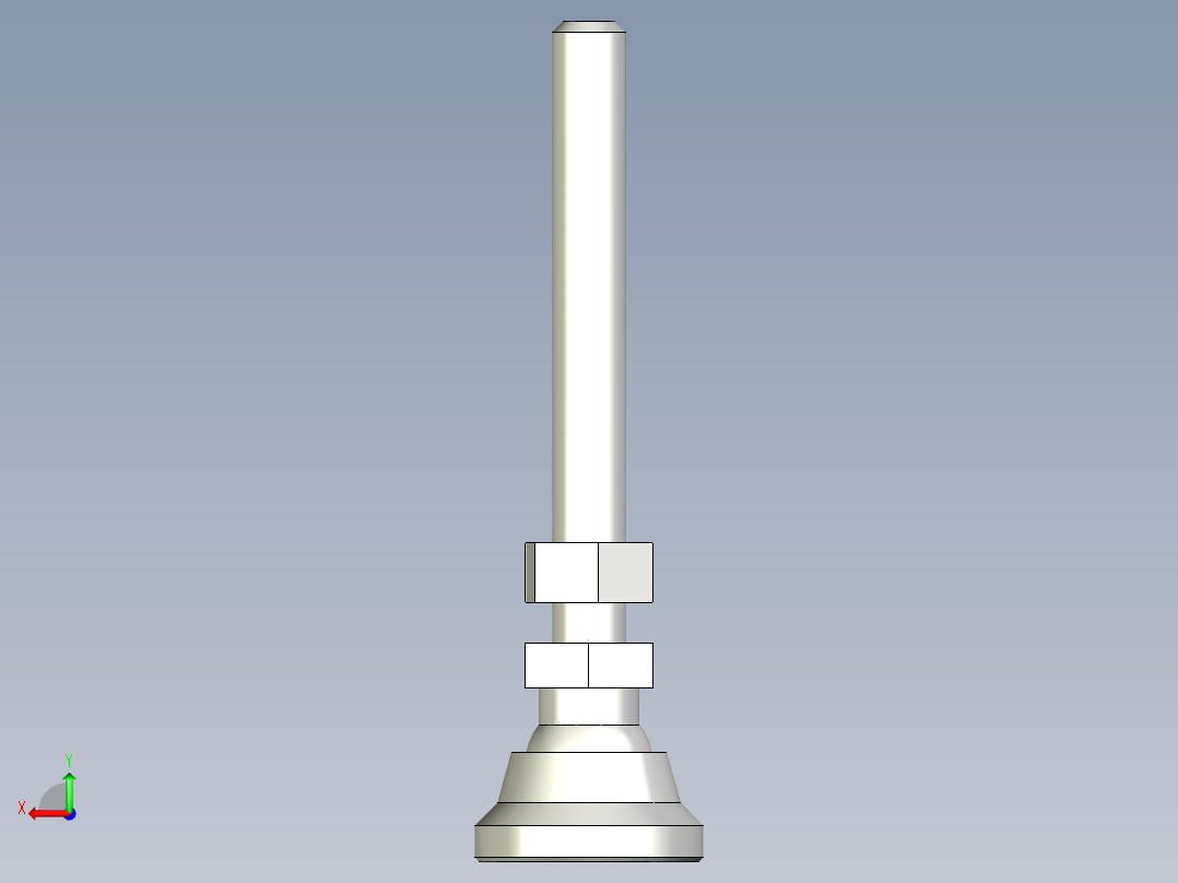 水平調整腳座(SUS製)LSA25-SUS-3D多系列多零件图纸模型后视图
