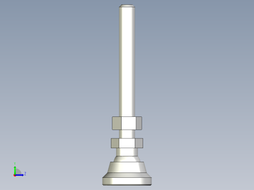 水平調整腳座(SUS製)LSA25-SUS-3D多系列多零件图纸模型左视缩略图