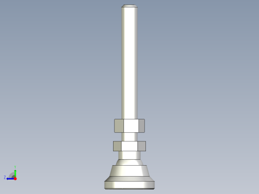 水平調整腳座(SUS製)LSA25-SUS-3D多系列多零件图纸模型右视缩略图