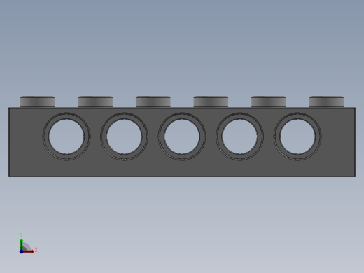 乐高机械组积木（横梁）-389401 White Technic Brick 1 x 6 with Holes前视缩略图