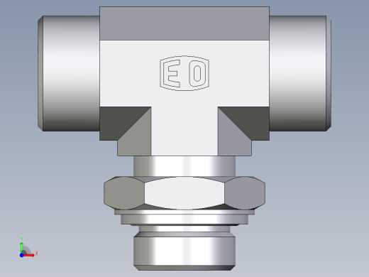 卡套式工业通用硬管接头EO_Adjustable_locknut_branch_tee_TEE20SROMDCF前视缩略图