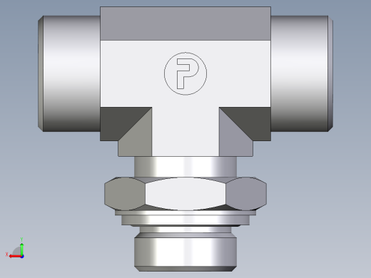 卡套式工业通用硬管接头EO_Adjustable_locknut_branch_tee_TEE20SROMDCF后视缩略图