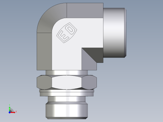 卡套式工业通用硬管接头EO_Adjustable_Locknut_elbow_WEE18LMOMDCF前视缩略图