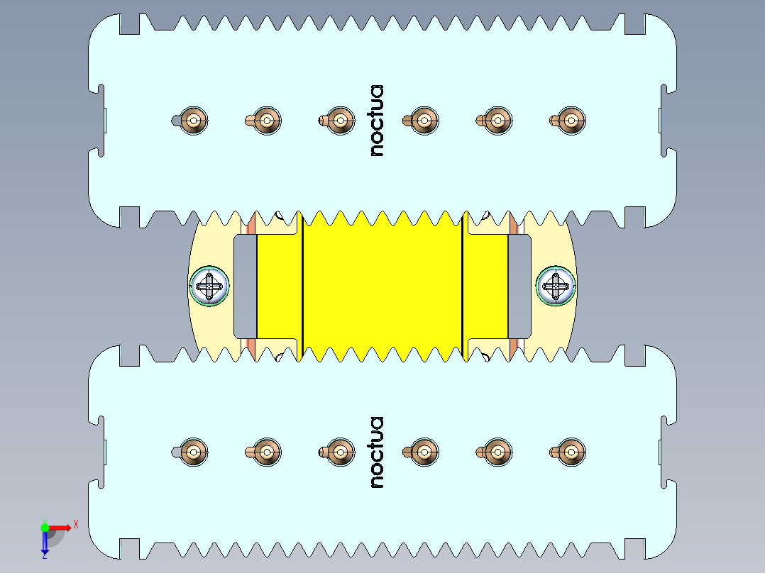诺克图阿NH-D14 CPU冷却器俯视图