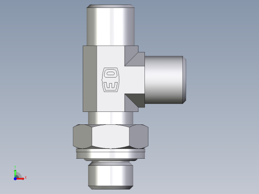 卡套式工业通用硬管接头EO_Adjustable_locknut_run_tee_LEE06SROMDCF前视缩略图