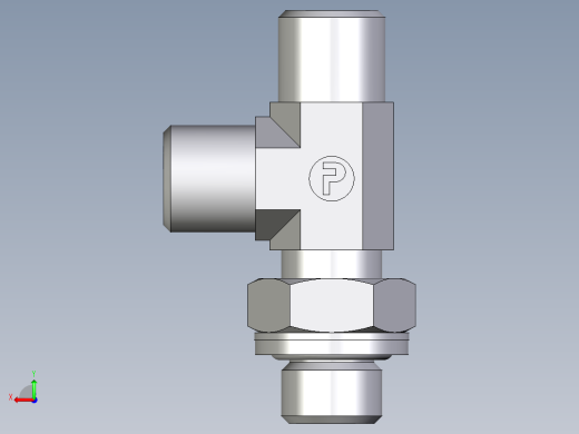 卡套式工业通用硬管接头EO_Adjustable_locknut_run_tee_LEE06SROMDCF后视缩略图
