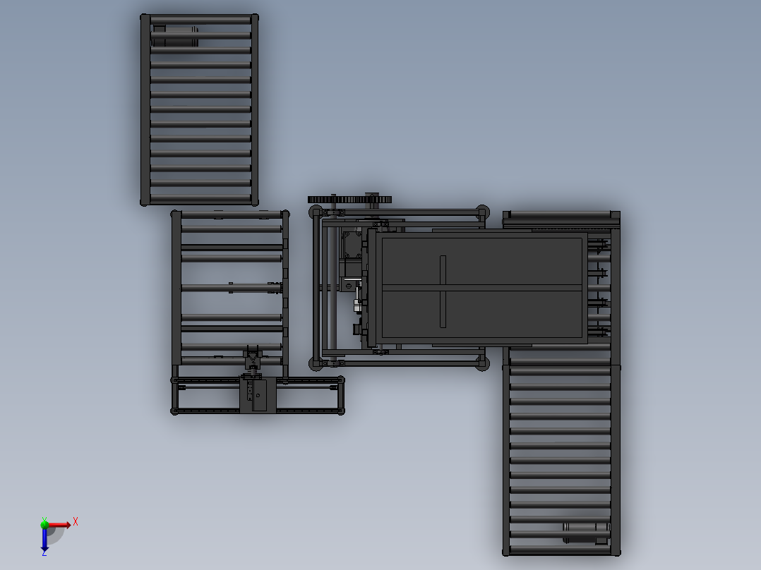 冰箱装配输送线立箱机俯视图