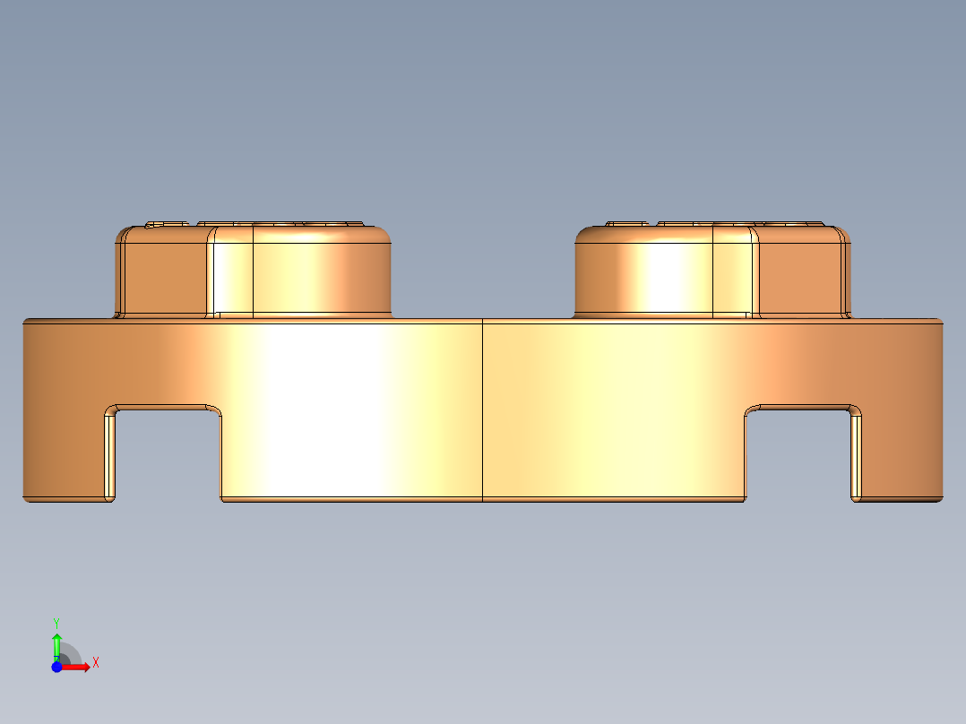 乐高零件 4032 板 2 x 2 圆形-4032 Medium Orange Plate 2 x 2 Round.STEP前视图