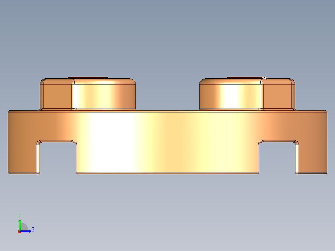 乐高零件 4032 板 2 x 2 圆形-4032 Medium Orange Plate 2 x 2 Round.STEP左视图
