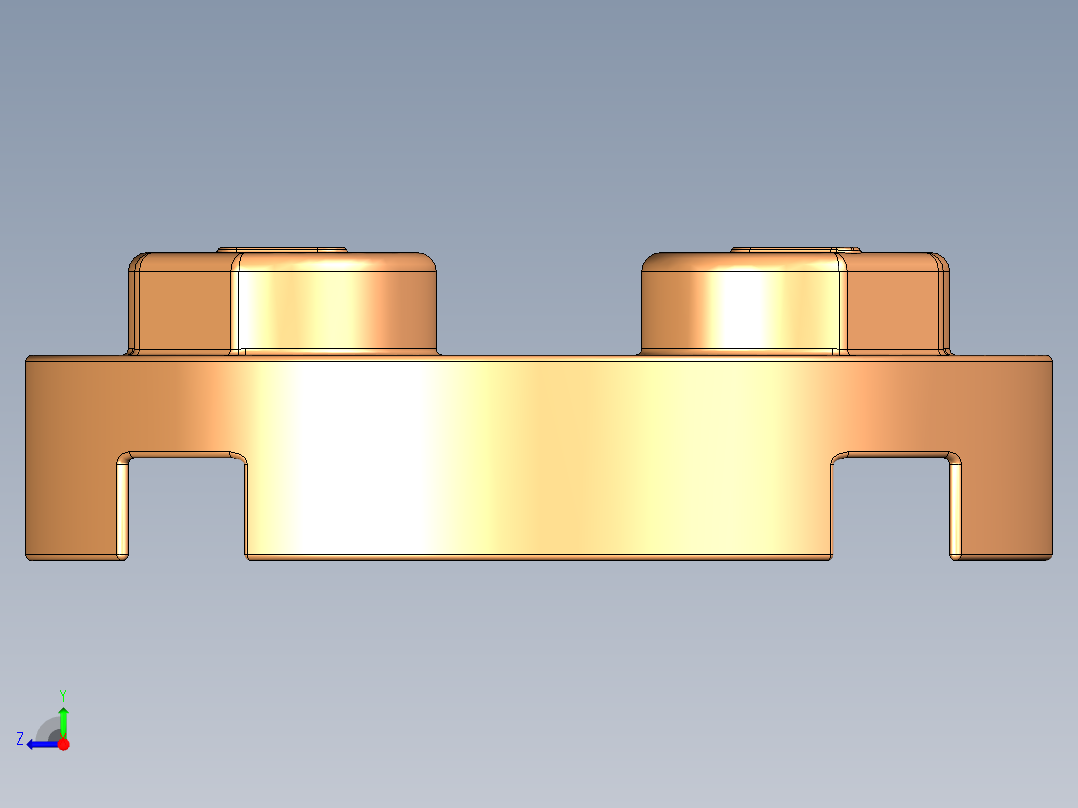 乐高零件 4032 板 2 x 2 圆形-4032 Medium Orange Plate 2 x 2 Round.STEP右视图