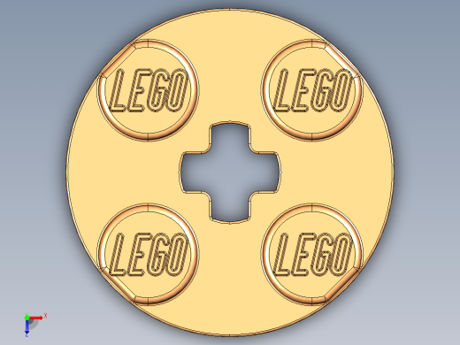 乐高零件 4032 板 2 x 2 圆形-4032 Medium Orange Plate 2 x 2 Round.STEP俯视缩略图