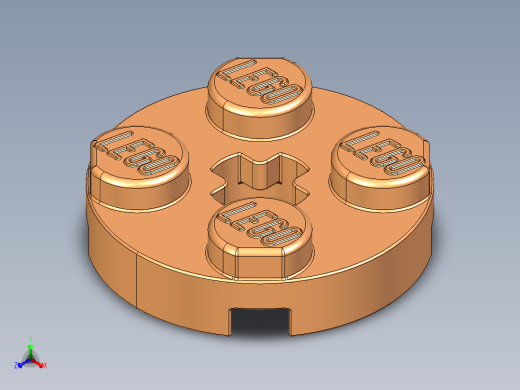 乐高零件 4032 板 2 x 2 圆形-4032 Medium Orange Plate 2 x 2 Round.STEP正等轴测缩略图