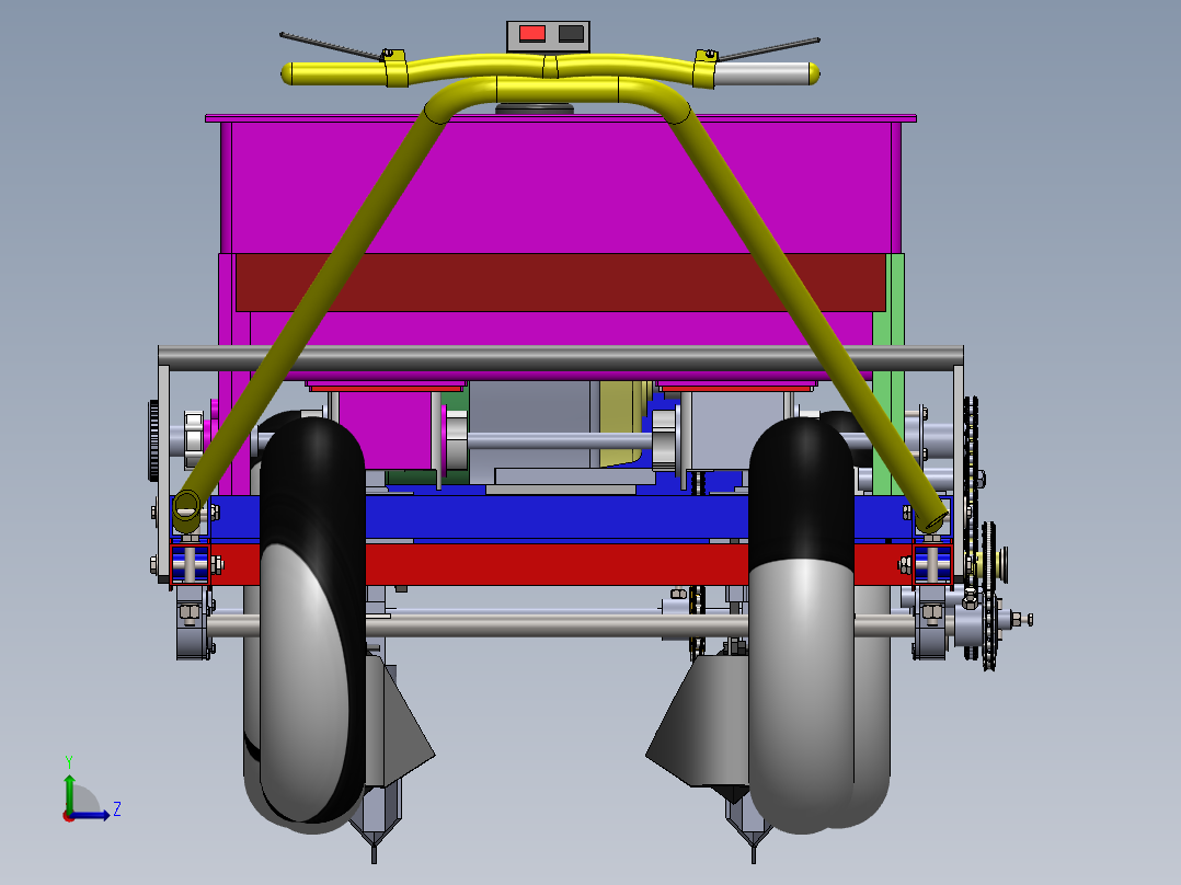 播种机（宝塔莱）设计（sw18可编辑+说明书+bom）左视图