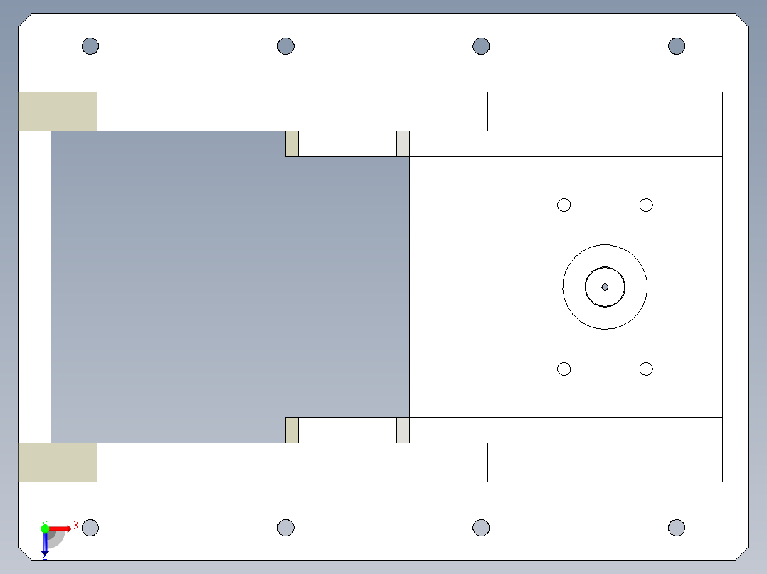 输入轴压入外管柱筒俯视图