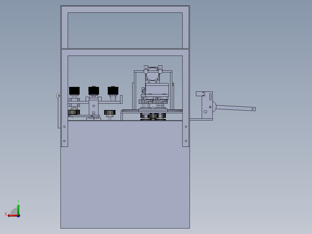 冲气式打孔机（sw18可编辑+工程图）后视图