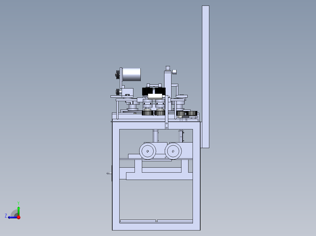 冲气式打孔机（sw18可编辑+工程图）右视图