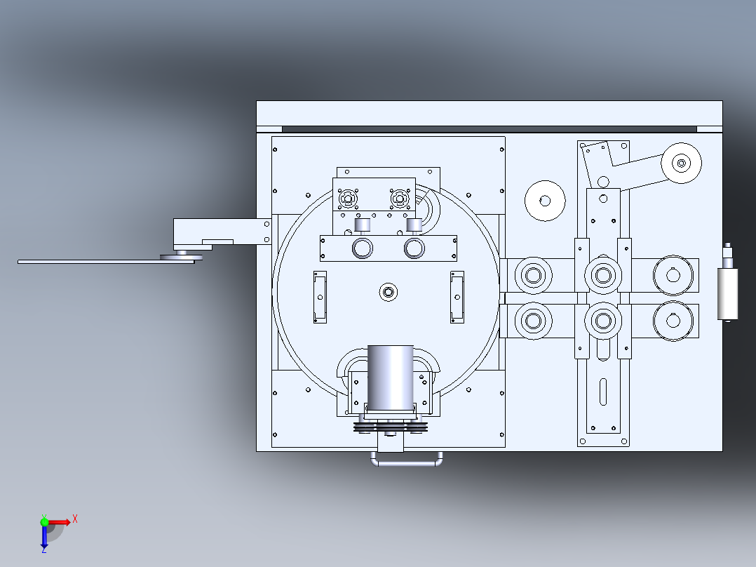 冲气式打孔机（sw18可编辑+工程图）俯视图