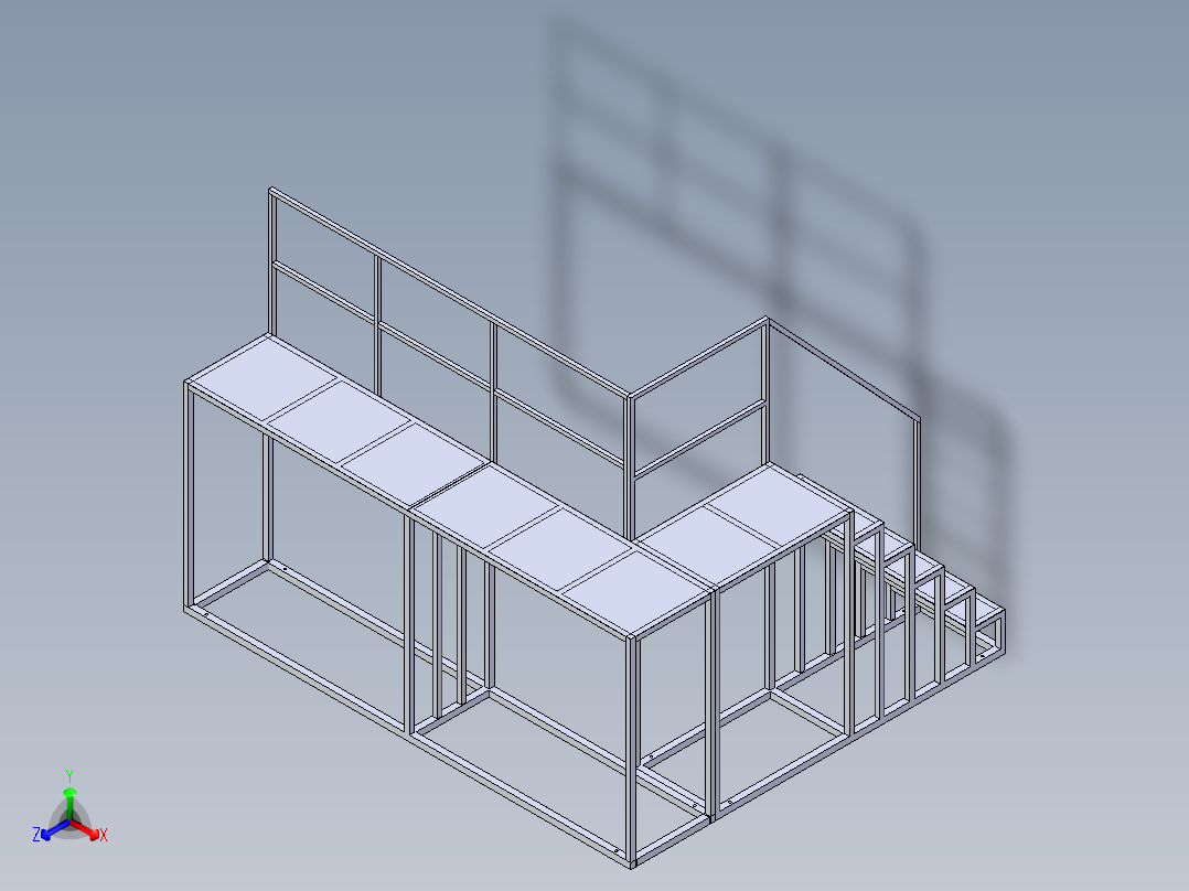 A0002472-钢架平台楼梯正等轴测图