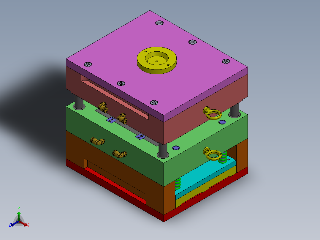 注塑模具、模具(48)正等轴测图