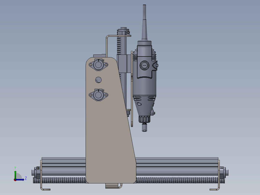 小型三轴雕铣机左视图