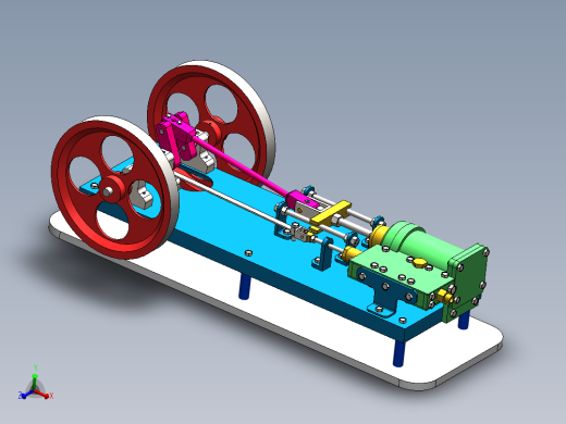 蒸汽机small-horizontal-steam-engine-2831-模型格式为 sw
