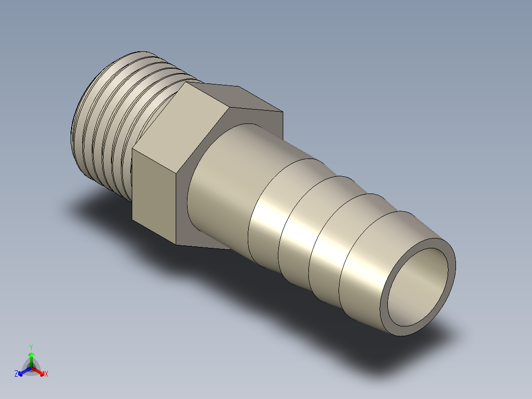 螺纹管水管接头-有边 [DN10X14]主视图