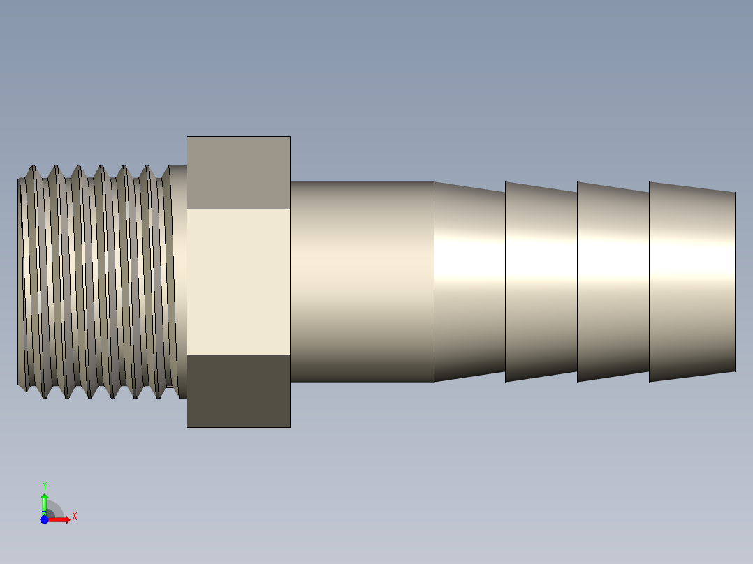 螺纹管水管接头-有边 [DN10X14]前视图