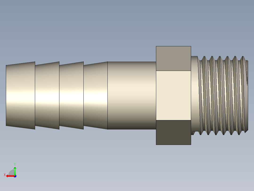 螺纹管水管接头-有边 [DN10X14]后视图